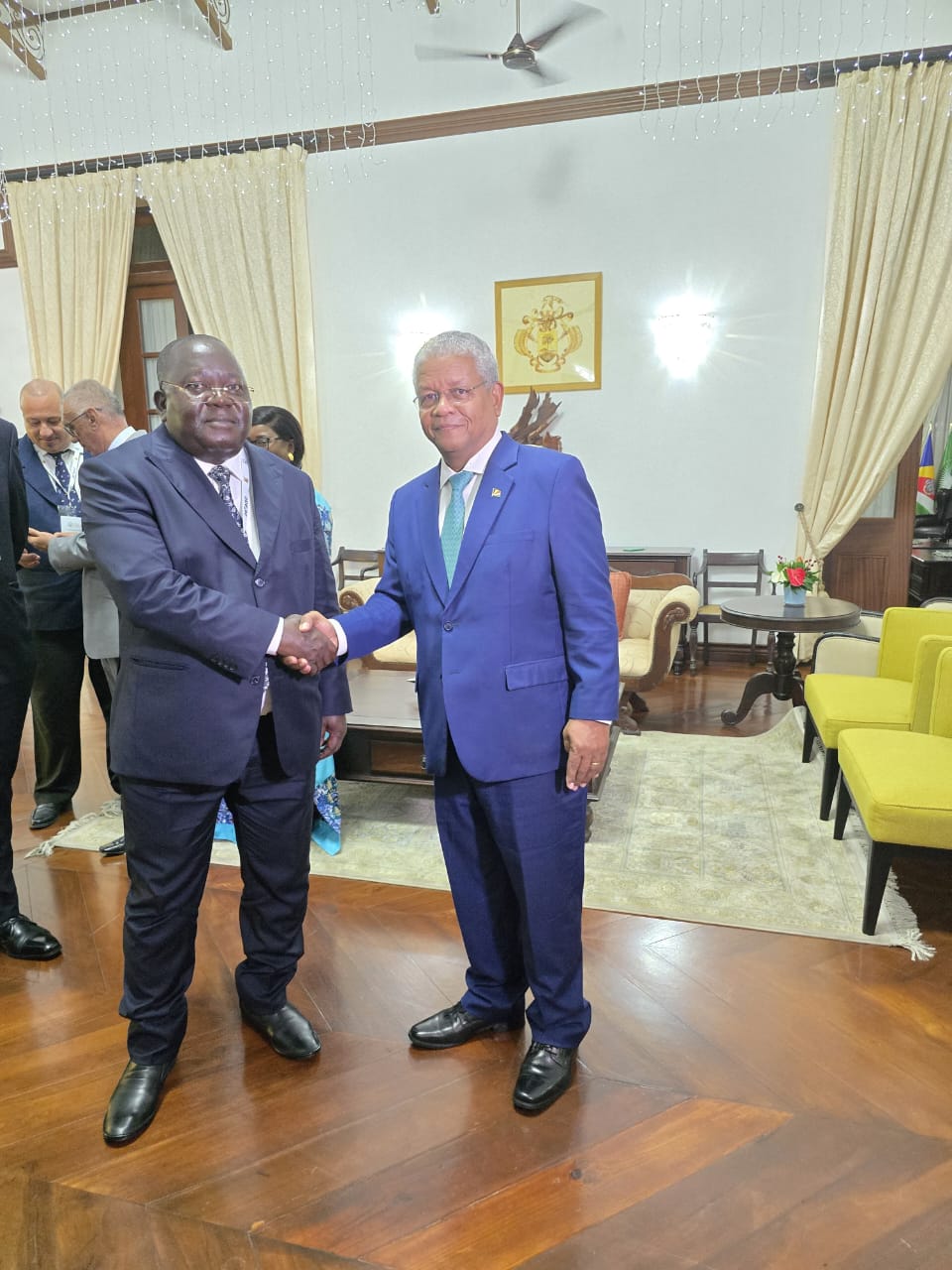 Presidentes do ECF-SADC recebidos em audiência pelo Presidente da República de Seychelles.